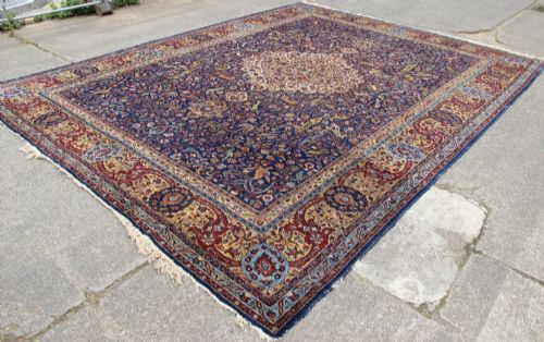 370 X 479CM FINE ANTIQUE HUNTING TABRIZ CARPET - ADDITIONAL PHOTO 13