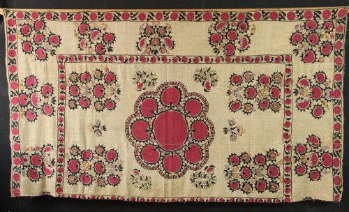 128 X 244cm Late 19th Century Ura Tube Suzani, Uzbekistan
