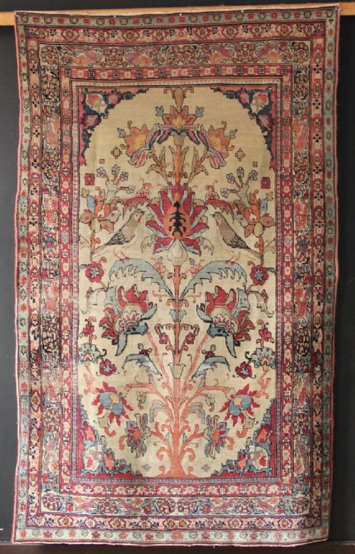 125 X 206CM FINE ANTIQUE KIRMAN LAVAR RUG