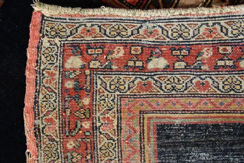 103 X 109CM FINE ANTIQUE SENNEH SADDLERUG - ADDITIONAL PHOTO 6