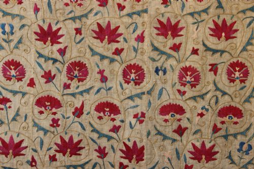 108 X 140CM FINE ANTIQUE SUZANI - ADDITIONAL PHOTO 1