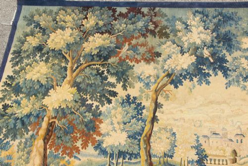 230 X 365CM FINE ANTIQUE VERDURE TAPESTRY AUBUSSON FRANCE - ADDITIONAL PHOTO 4