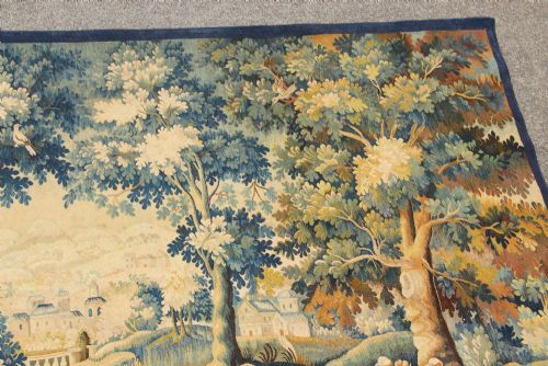 230 X 365CM FINE ANTIQUE VERDURE TAPESTRY AUBUSSON FRANCE - ADDITIONAL PHOTO 6