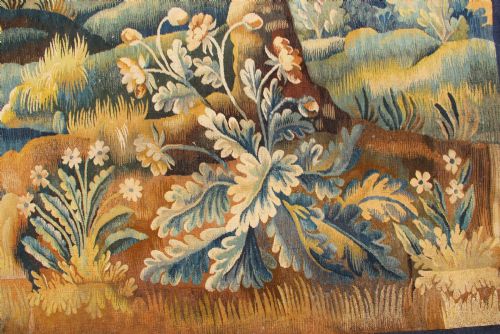 230 X 365CM FINE ANTIQUE VERDURE TAPESTRY AUBUSSON FRANCE - ADDITIONAL PHOTO 7
