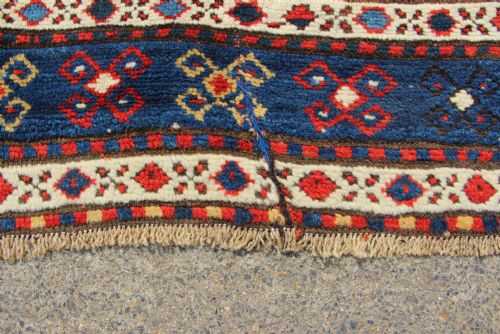 113 X 246CM ANTIQUE KAZAK RUG THE CAUCASUS - ADDITIONAL PHOTO 7
