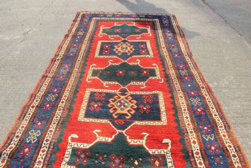 113 X 246CM ANTIQUE KAZAK RUG THE CAUCASUS - ADDITIONAL PHOTO 9