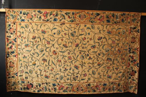 224 X 136CM SUPER FINE EARLY ENGLISH CREWELWORK