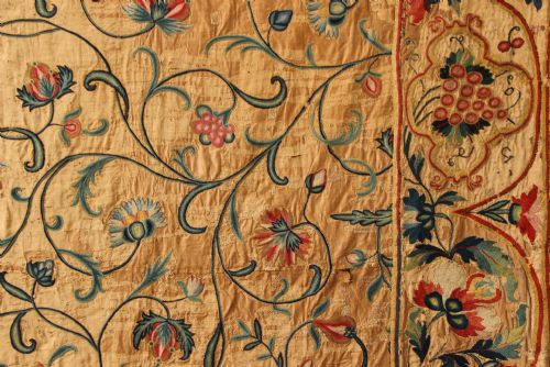 224 X 136CM SUPER FINE EARLY ENGLISH CREWELWORK - ADDITIONAL PHOTO 13