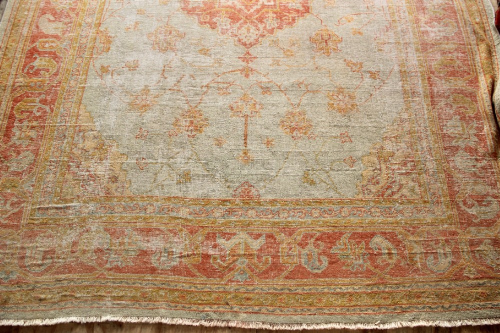 348 x 480cm Very Pale and Worn Antique Oushak Carpet View II