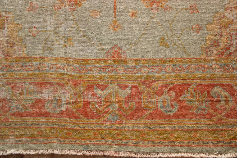 348 x 480cm Very Pale and Worn Antique Oushak Carpet View V