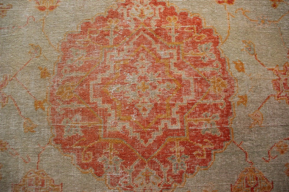 348 x 480cm Very Pale and Worn Antique Oushak Carpet View VII
