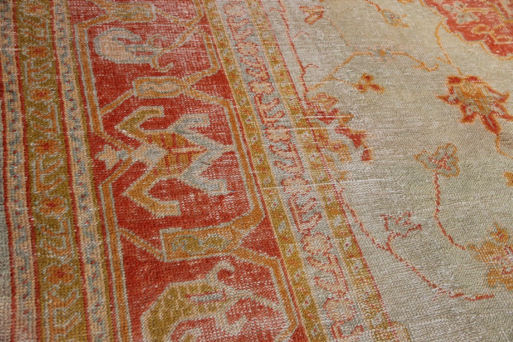 348 x 480cm Very Pale and Worn Antique Oushak Carpet View IX