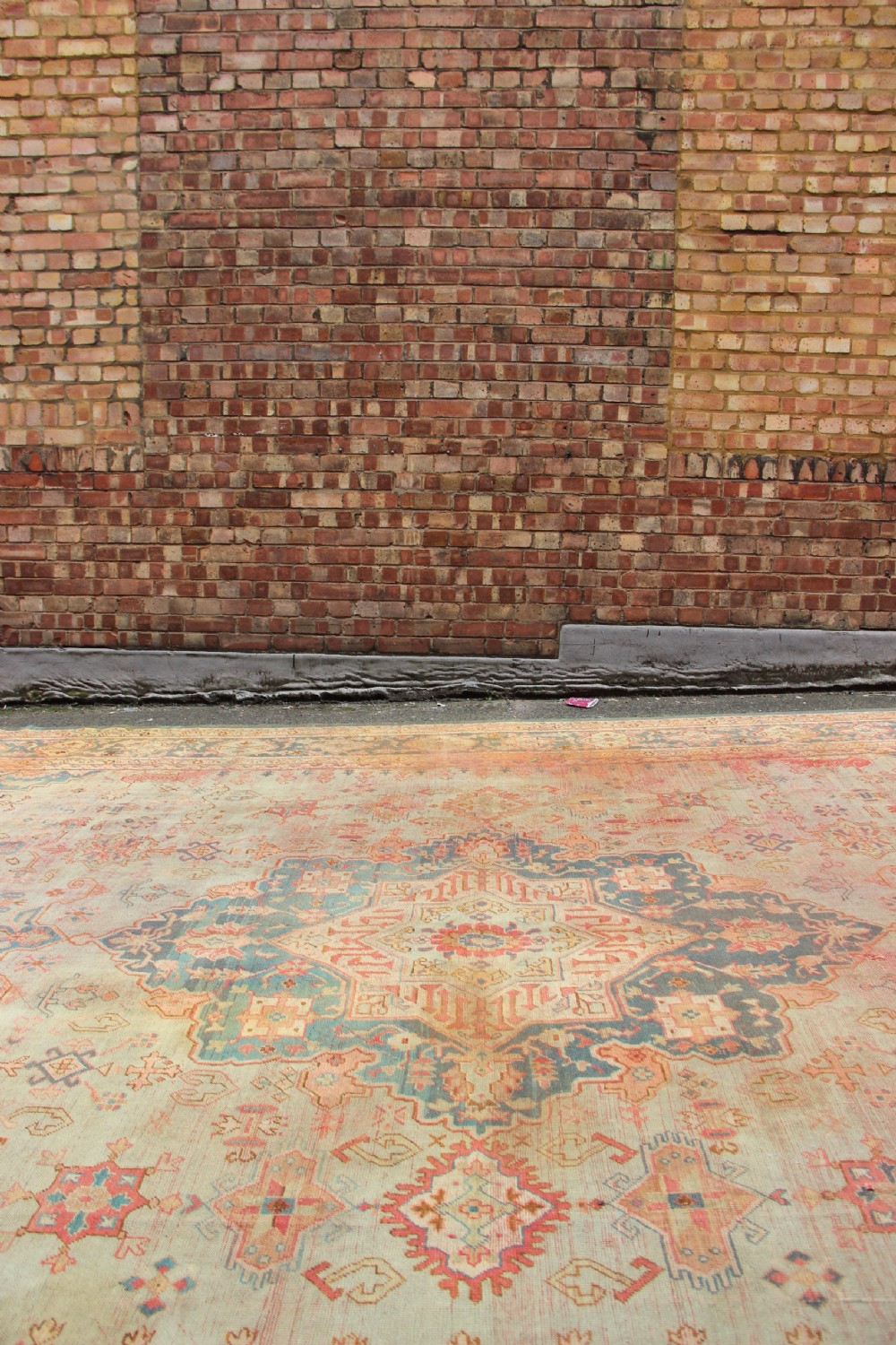 396 x 537cm Antique Green Oushak Carpet View II