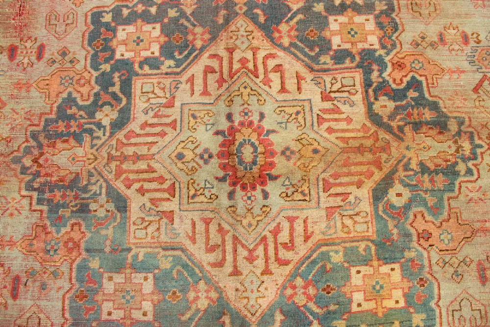 396 x 537cm Antique Green Oushak Carpet View IX