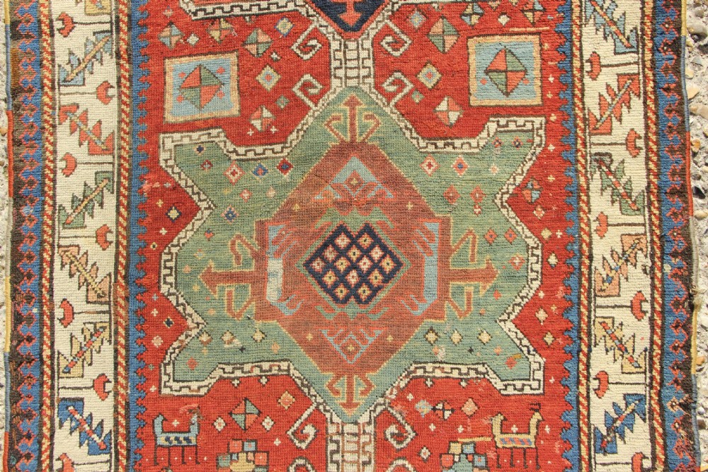 93 x 180cm Exceptional, Early Kazak Prayer Rug View III