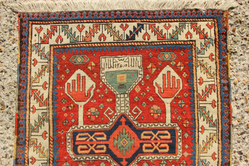 93 x 180cm Exceptional, Early Kazak Prayer Rug View IV