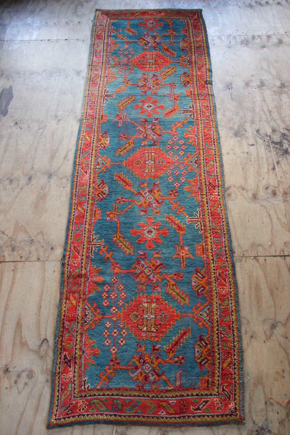 120 x 400cm Fabulous Light Blue Oushak / Ushak Turkey Runner