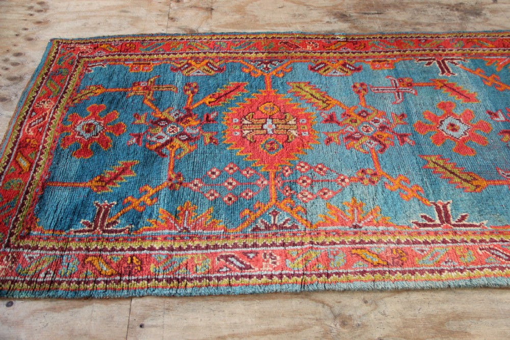120 x 400cm Fabulous Light Blue Oushak / Ushak Turkey Runner View IX