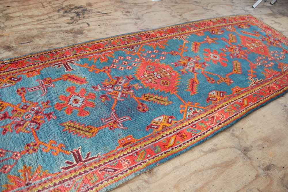 120 x 400cm Fabulous Light Blue Oushak / Ushak Turkey Runner View X