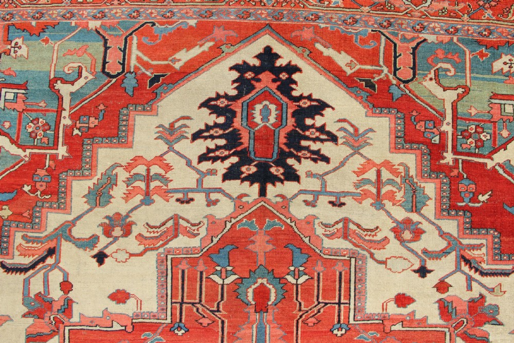 286 x 350cm Outstanding Antique Serapi Heriz Carpet View VI