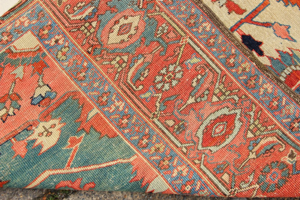 286 x 350cm Outstanding Antique Serapi Heriz Carpet View XI