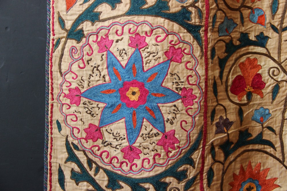 101 x 163cm Early 19th century Uzbek 'Nim' Suzani View II