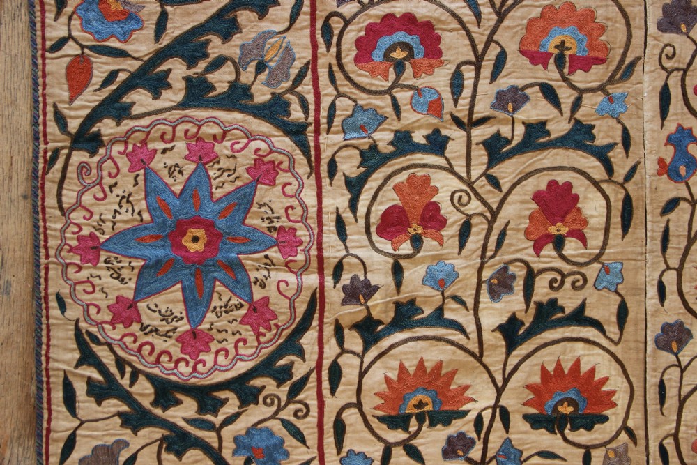 101 x 163cm Early 19th century Uzbek 'Nim' Suzani View XI