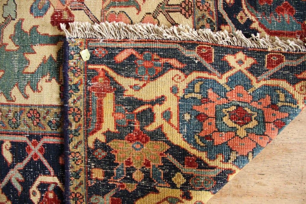 300 x 333cm Antique Serapi Heriz Carpet, distressed View VIII