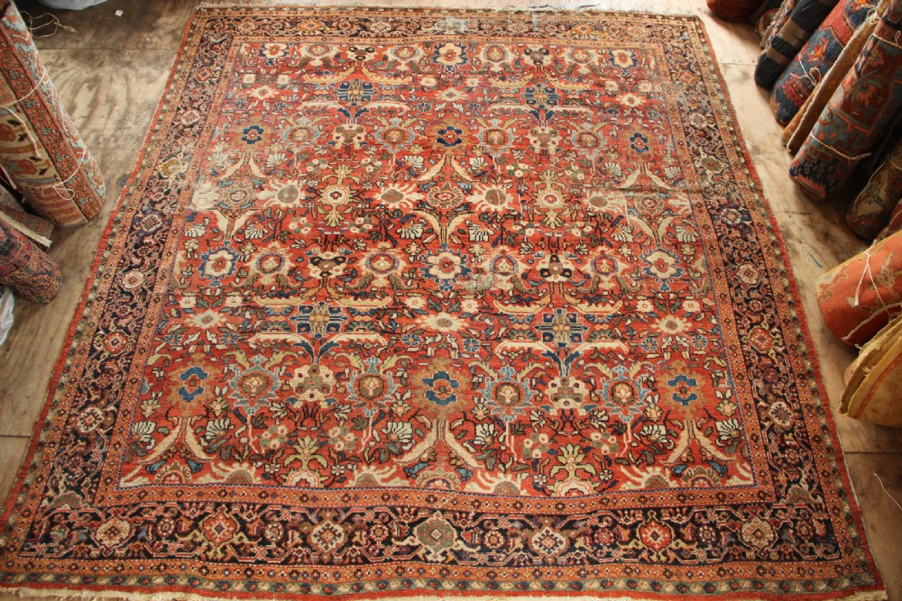 320 x 344cm Unusually Square Antique Mahal Carpet