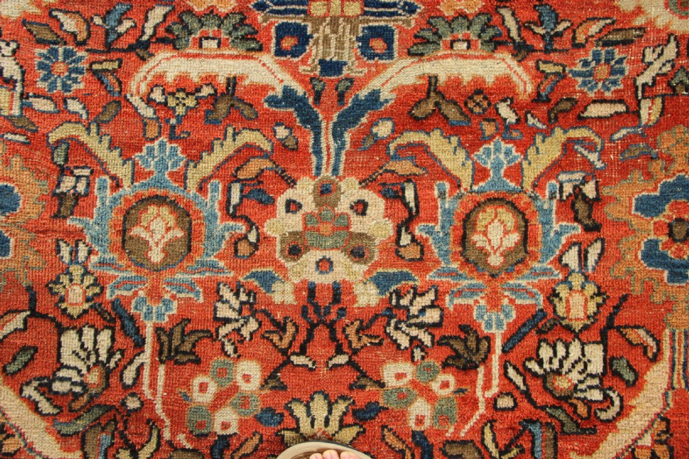 320 x 344cm Unusually Square Antique Mahal Carpet View V