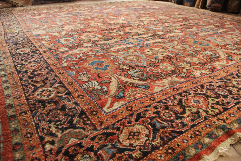320 x 344cm Unusually Square Antique Mahal Carpet View XI