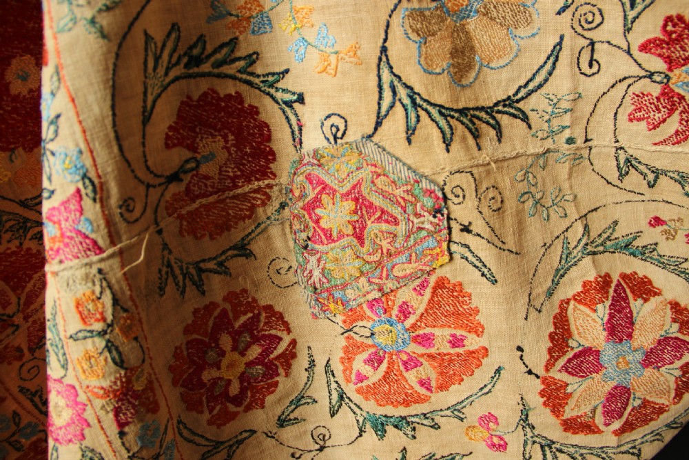 170 x 251cm Early Suzani Silk Embroidery View XIII