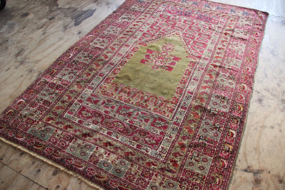154 x 232cm Early 19th Century Ghiordes Prayer Rug View XI
