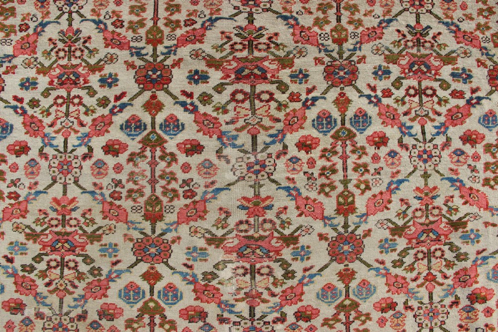 263 x 358cm Pale Mahal with Lattice, Ivory Field and Light Blue  View V
