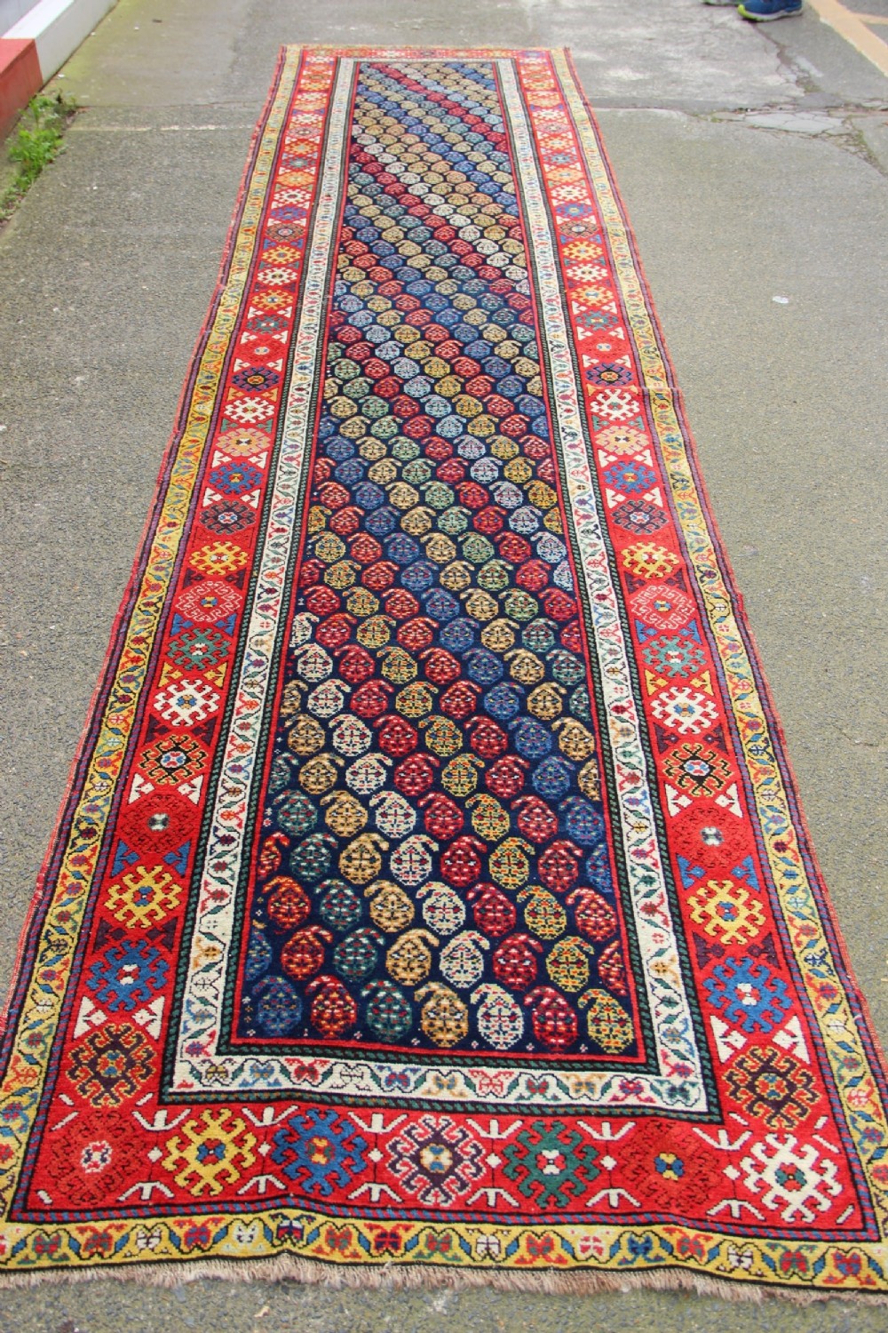 101 x 452cm Antique Genje Caucasian Runner