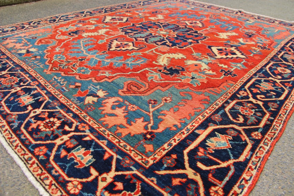 154 x 190cm Small Super Fine Antique Serapi Carpet View XIV