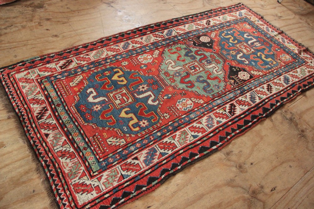 119 x 246cm Antique Cloudband Kazak, Caucasus View IX