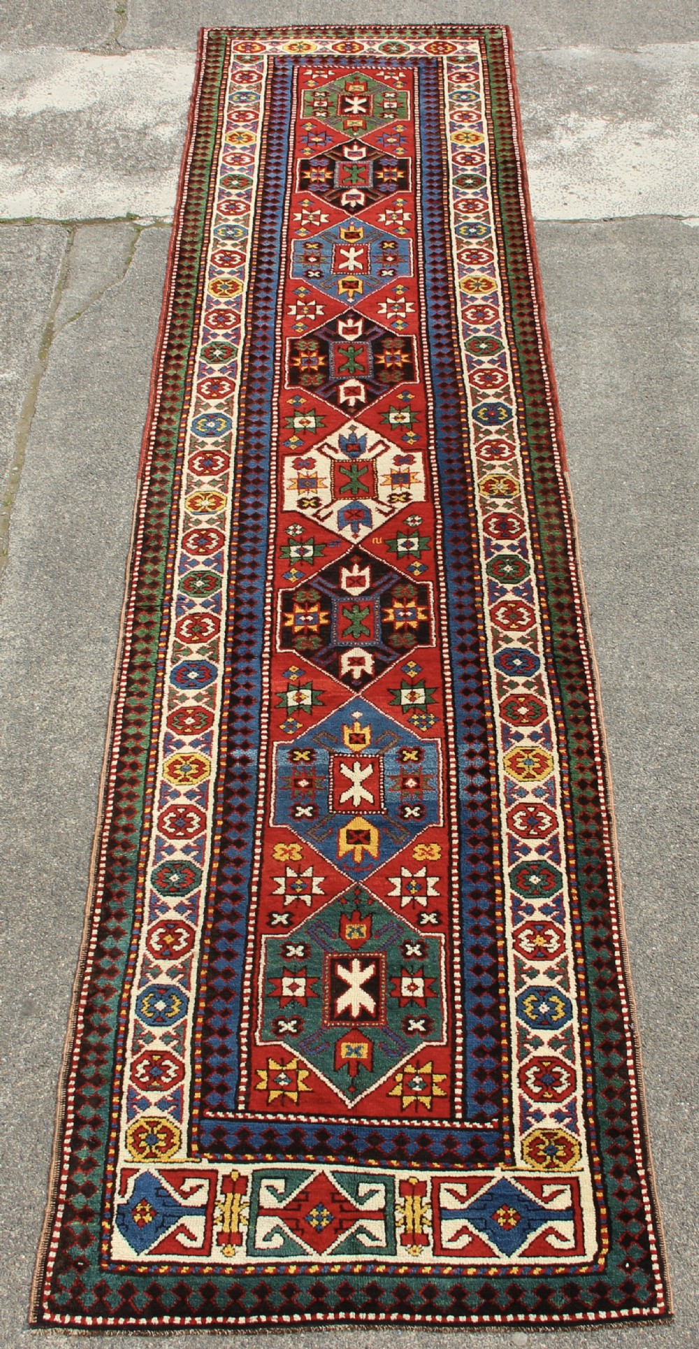 100 x 427cm Antique Kazak Runner
