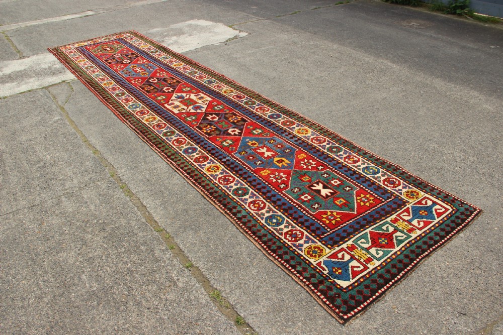 100 x 427cm Antique Kazak Runner View X