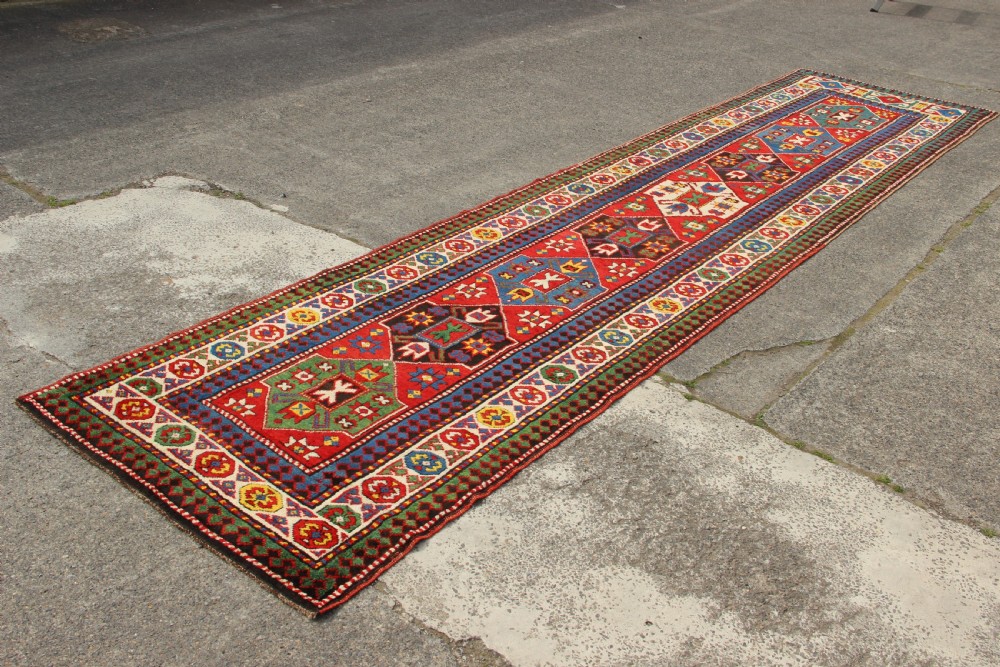 100 x 427cm Antique Kazak Runner View XII