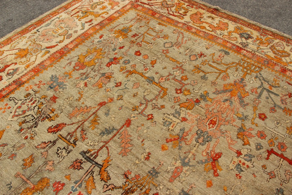 373 x 422cm Antique Oushak or Ushak Carpet View III