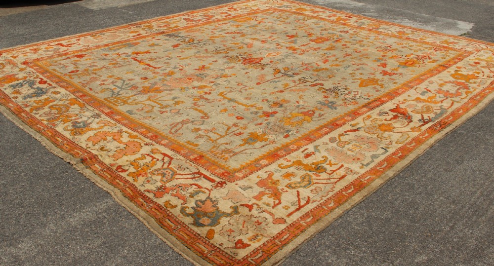 373 x 422cm Antique Oushak or Ushak Carpet View X