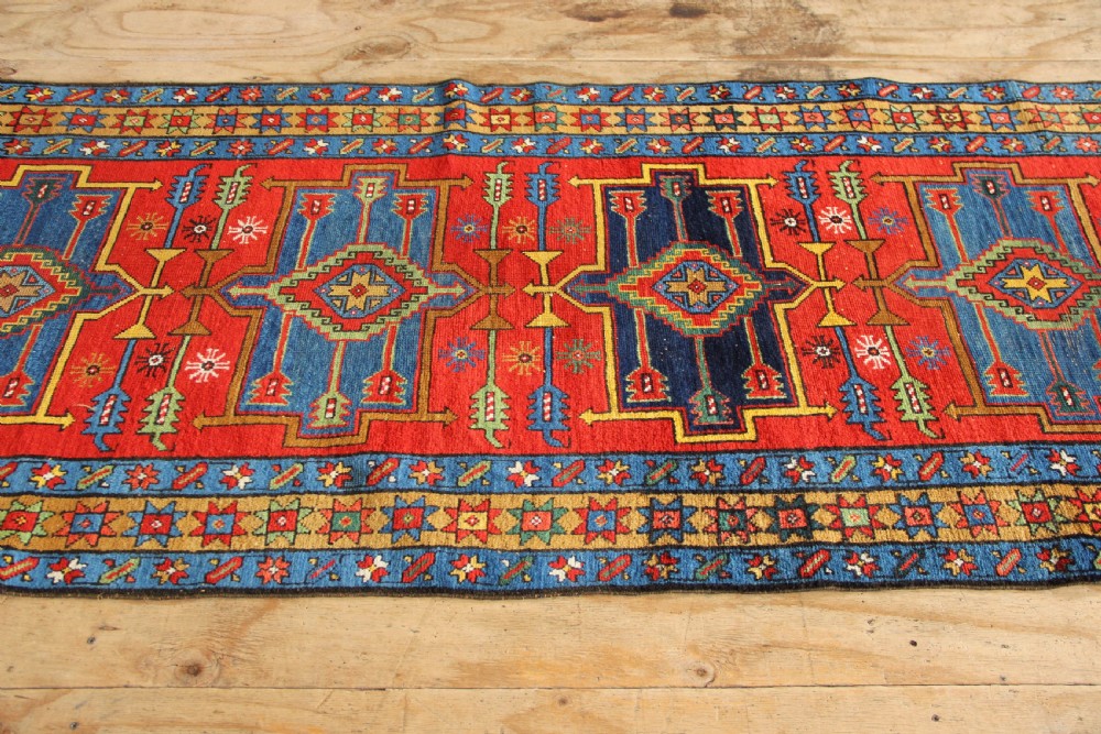 103 x 343cm Fine Antique Heriz Area Runner View IV