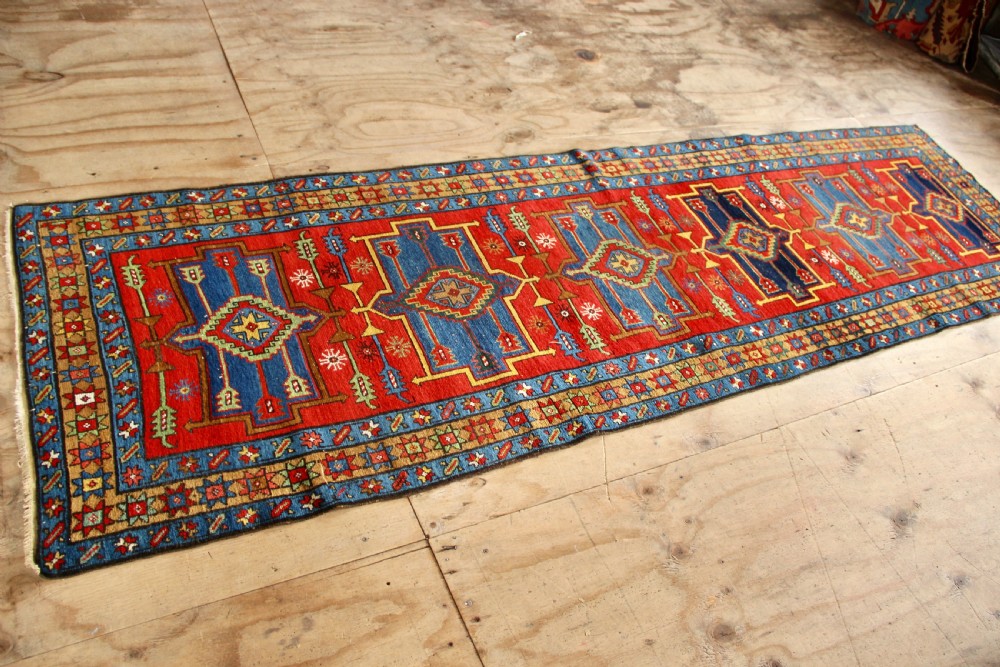 103 x 343cm Fine Antique Heriz Area Runner View V