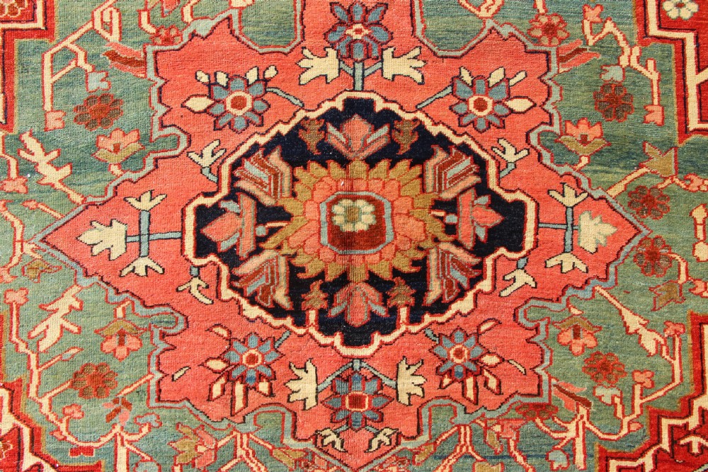 241 x 291cm Antique Serapi Heriz Carpet View V