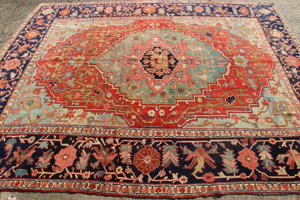 241 x 291cm Antique Serapi Heriz Carpet View XVI