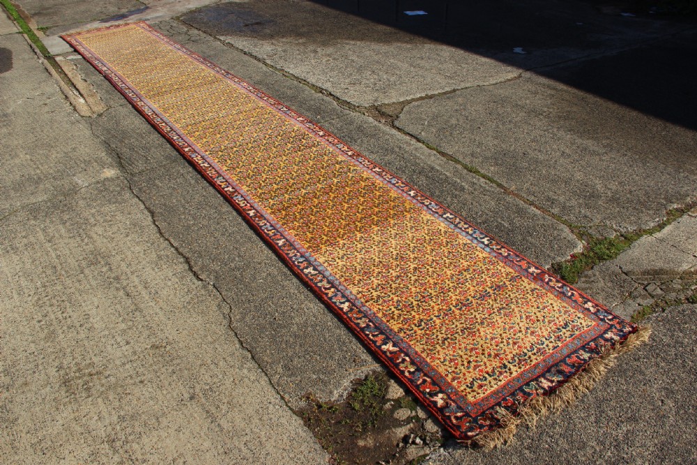 76 x 548cm Very Long And Narrow Antique Kurdish Runner
