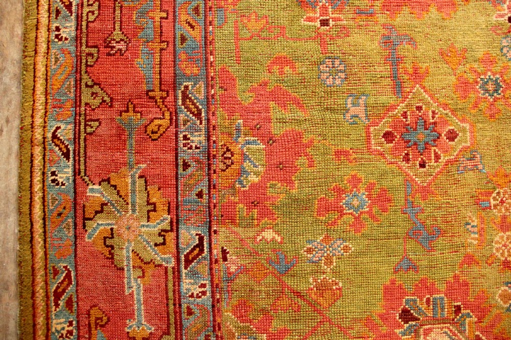 309 x 403cm Antique Green Oushak or Ushak Carpet View V