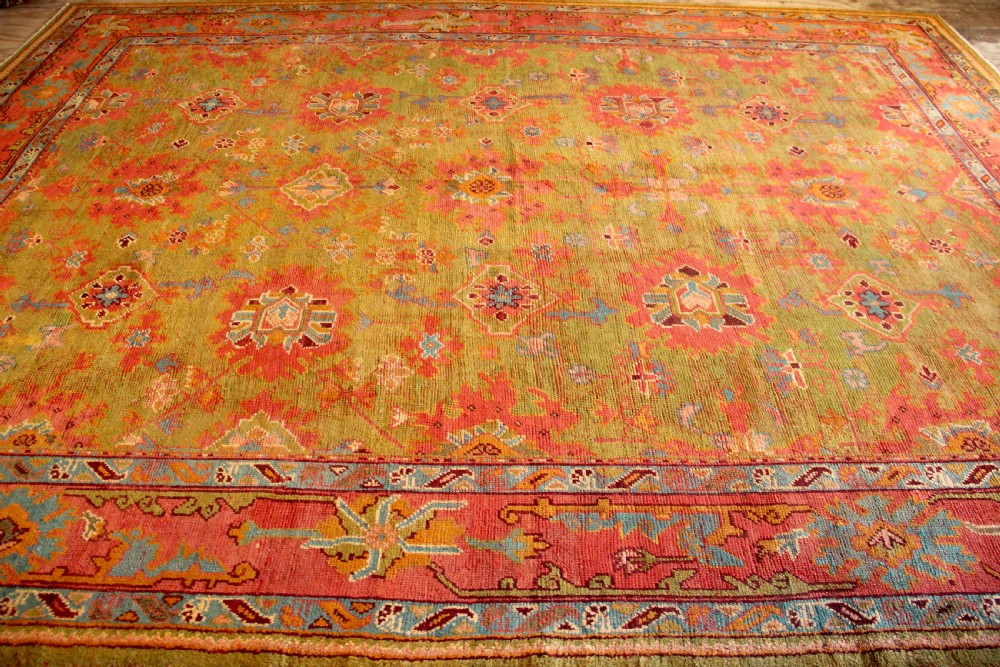 309 x 403cm Antique Green Oushak or Ushak Carpet View VIII