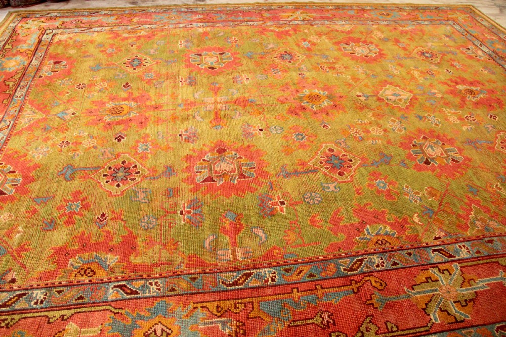 309 x 403cm Antique Green Oushak or Ushak Carpet View XI